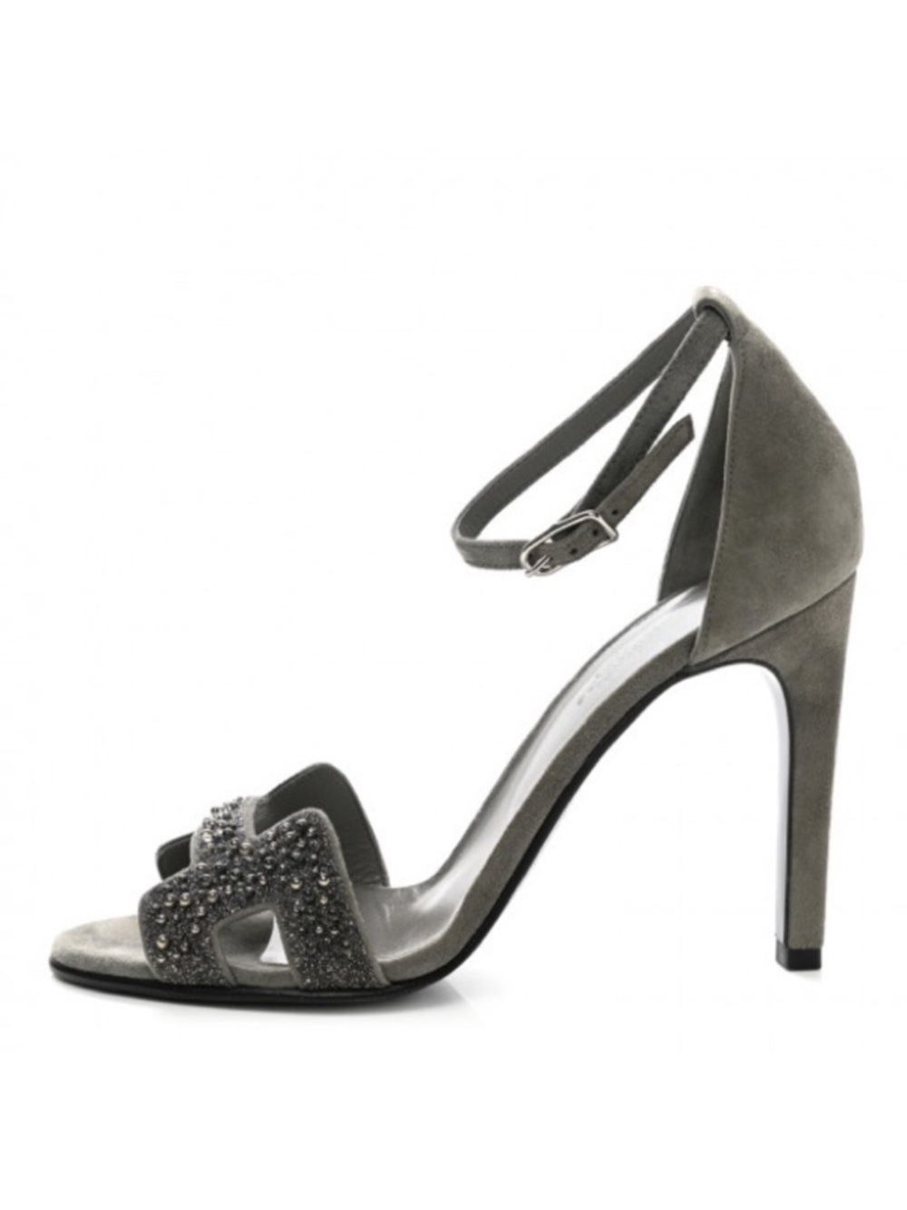 HERMES Suede Goatskin Crystal Premiere 105 Sandals Size 40.5